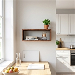 Aflang kasse i mørk egetræ - med fingersamlinger